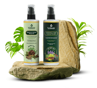 VÉDNOIR Botanical Ritual Duo — Signature Herbal Ritual Oil and Botanical Hair & Scalp Elixir